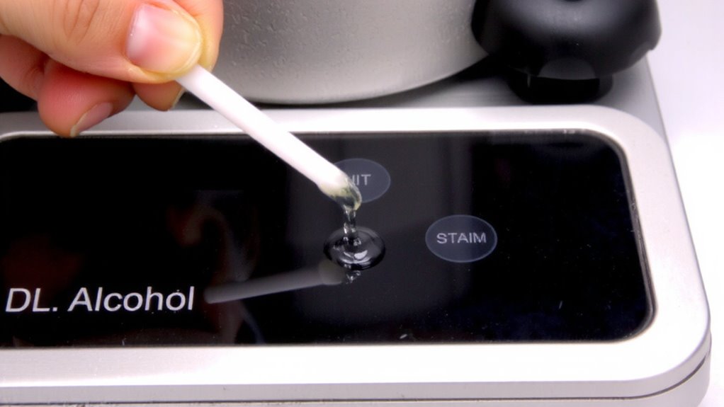 clean around buttons safely