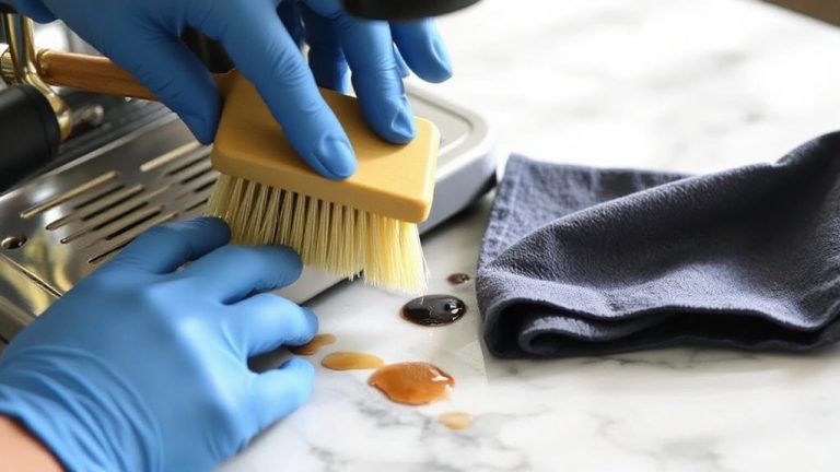 clean portafilter handle thoroughly