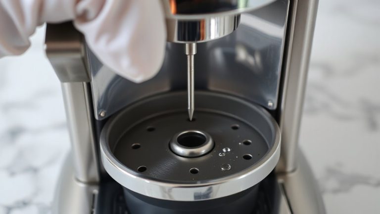 clean the needle with vinegar