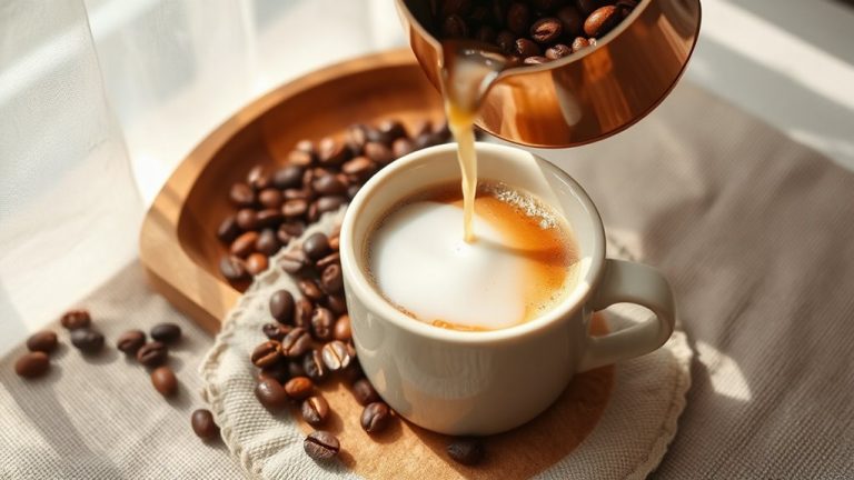 creamy coffee beans morning