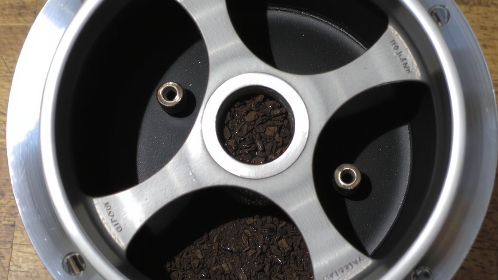 flat burrs trap more grounds