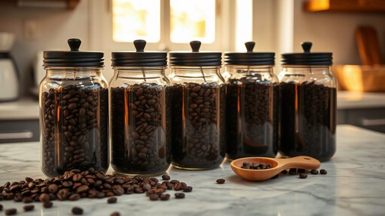 fresh coffee bean jars