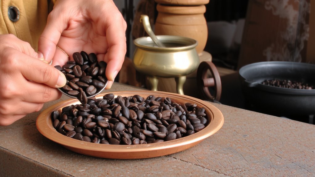 fresh dark roasted arabica beans