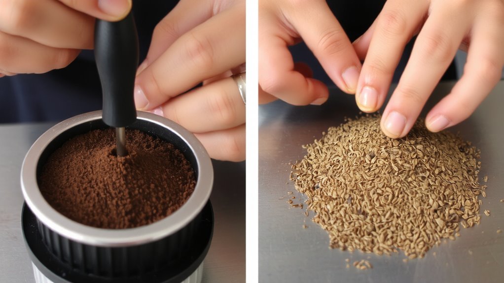grind size determines tamping pressure