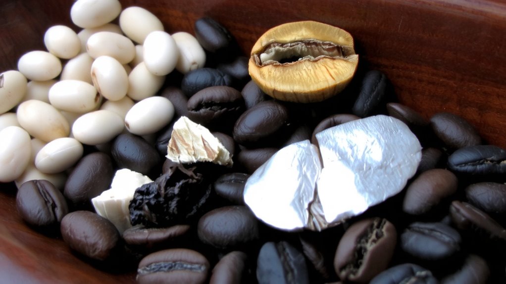 inspect beans before grinding