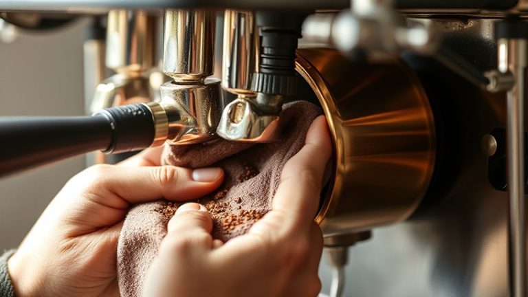 morning espresso machine wipe down