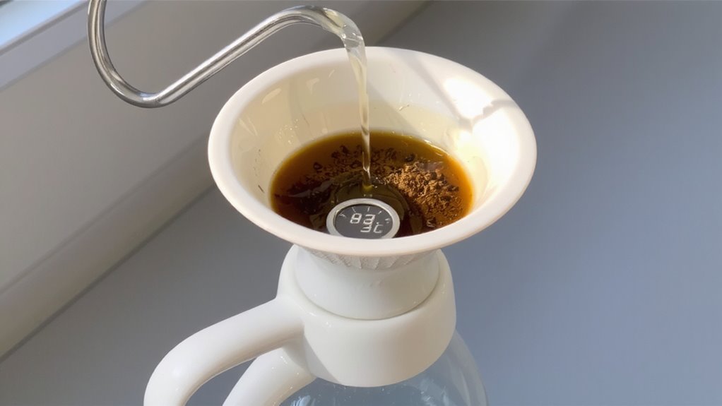 pour steadily for balanced extraction