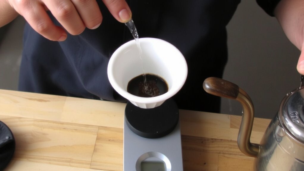 pre wet for even extraction