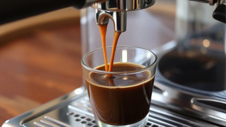 pulling espresso on lever machine