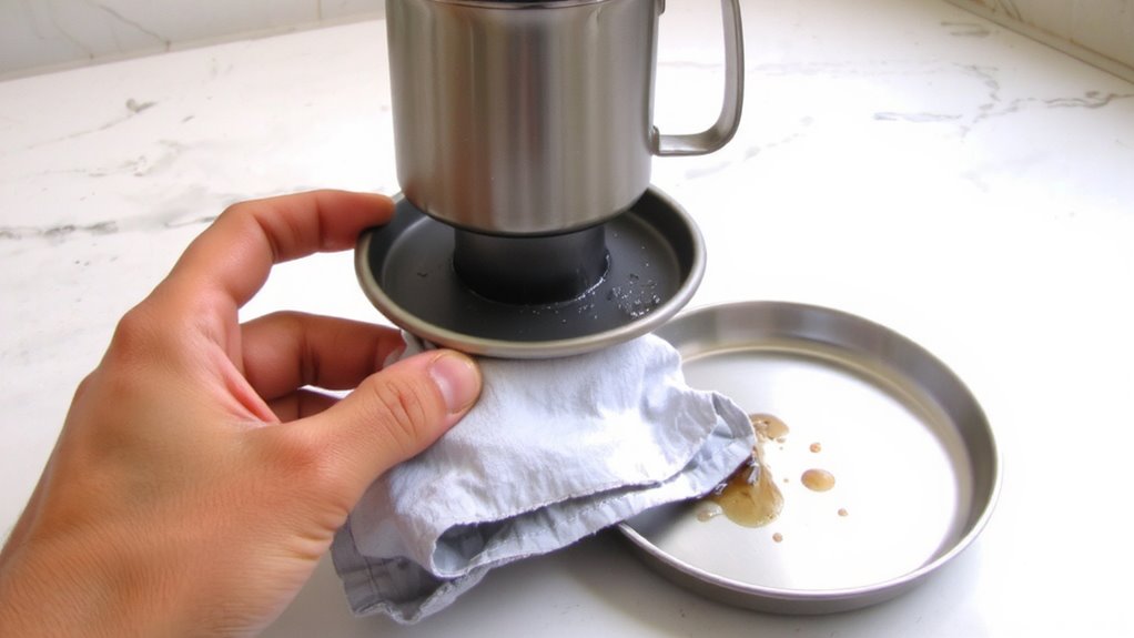 remove drip tray gently