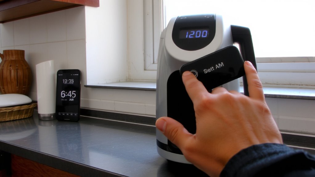set clock for timed brew