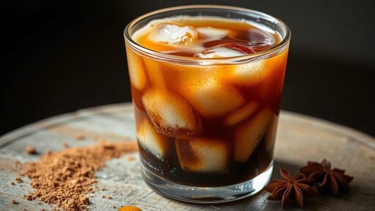 sweet spiced colored thai coffee