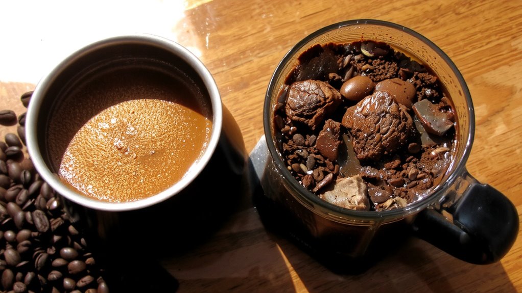 uneven grinds cause muddy coffee