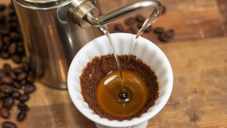 use coarser grind slow pour